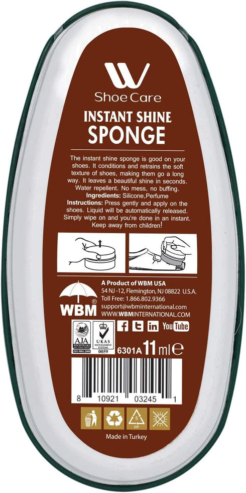 Instant Shine Sponge Brown - 0.37 fl oz | WBM SHOE CARE